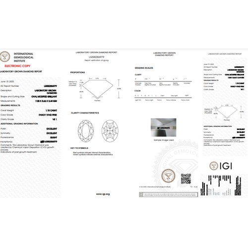 780 - 1.1CT OVAL SHAPED LAB-GROWN DIAMOND, COLOUR P, CLARITY VS1. COMES WITH IGI CERTIFICATE. MEASUREMENT ... 