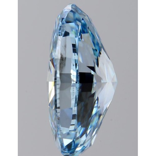 548 - 3.22CT OVAL SHAPED LAB-GROWN BLUE DIAMOND, COLOUR B, CLARITY VS2. COMES WITH IGI CERTIFICATE. MEASUR... 