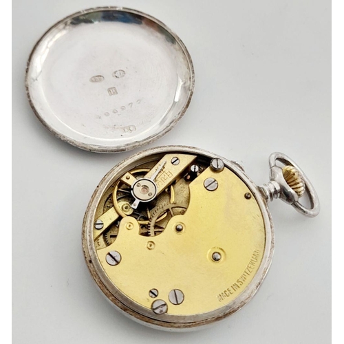 1264 - A Ladies Silver Pocket Watch. As found.