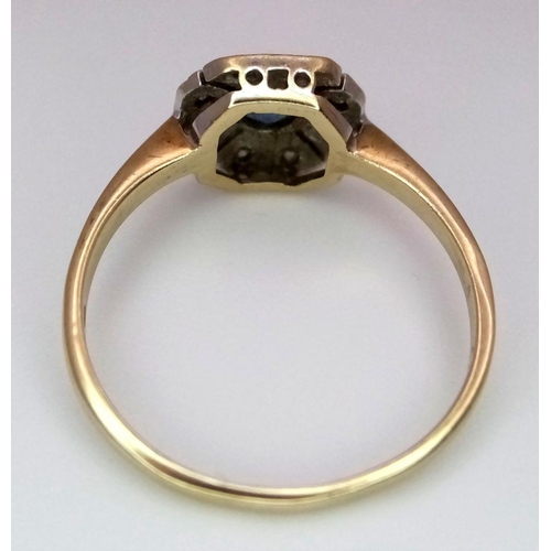 575 - Fabulous 9 carat GOLD, DIAMOND and SAPPHIRE RING. Full UK hallmark. 1.9 grams. Size O 1/2. Stunning ... 