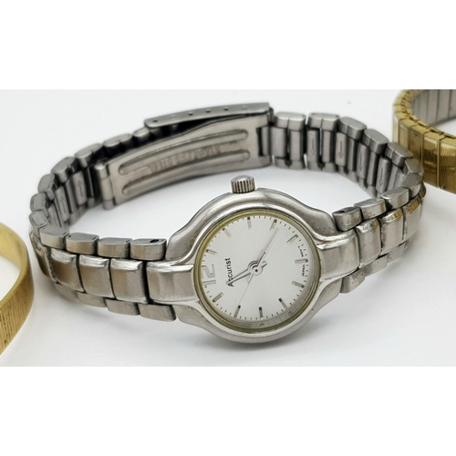 690 - Three Ladies Dress Watches Comprising: 1) A Silver Tone Accurist Model LB074-23mm Case, 2) Gold Tone... 