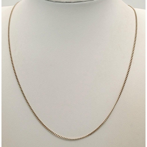 786 - A 9K white gold curb chain. Total weight 3.4G. Total length 47cm.