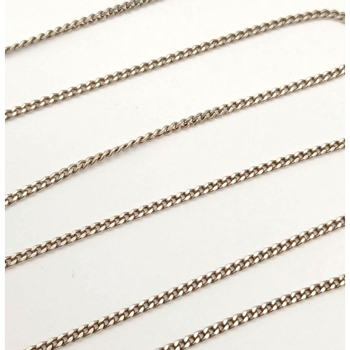 786 - A 9K white gold curb chain. Total weight 3.4G. Total length 47cm.