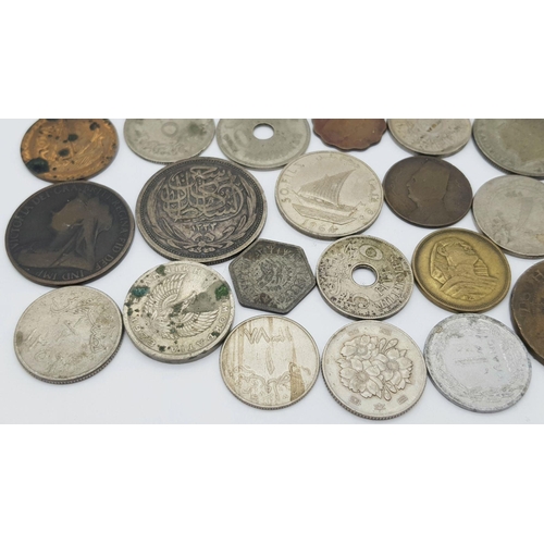 900 - A Small Collection of World Coins - a few silver.