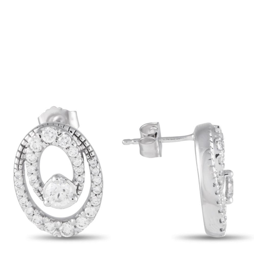 589 - A 14K White Gold 1.0ct Diamond Earrings. Crafted from 14K White Gold, each one features a unique, ov... 