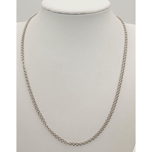 1514 - A 925 silver long belcher link chain. Total weight 4.7G. Total length 90cm.