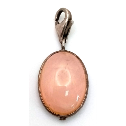 907 - A Vintage Thomas Sabo Rose Quartz Pendant. Set in sterling silver. 3cm