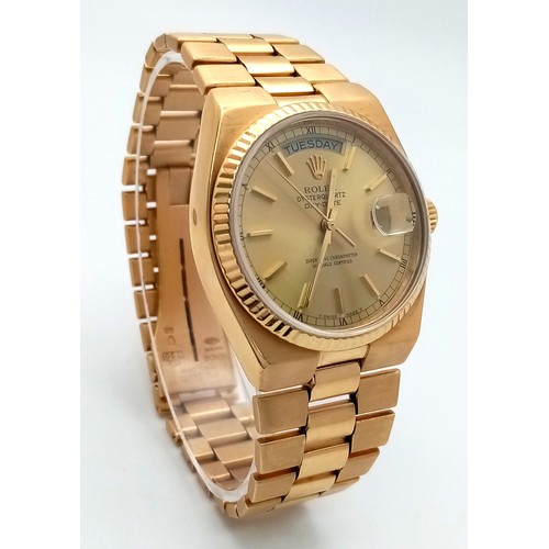 3 - An 18K Gold Rolex Oyster Quartz Day/Date Gents Watch. Model 19018 - Early 80s. Gold Bracelet and cas... 