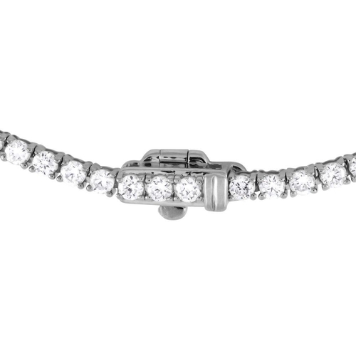 974 - A 14K White Gold 6.01ct Lab-Grown Diamond Tennis Necklace. A graceful line of 6.01-carats round bril... 