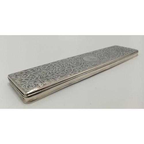 1242 - An antique Victorian sterling silver pin tray with fabulous floral motif engravings. Full London hal... 