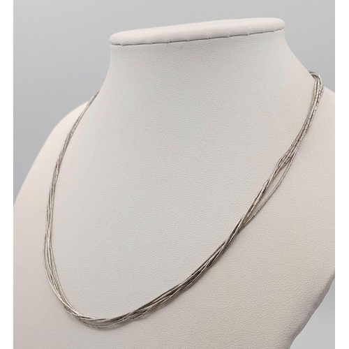 1522 - A Multi Strand Silver Necklace. Approx 41cm in length and 4.7g total weight.