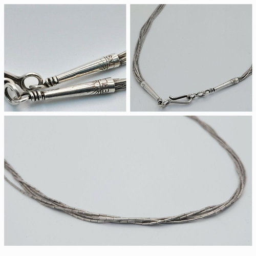 1522 - A Multi Strand Silver Necklace. Approx 41cm in length and 4.7g total weight.