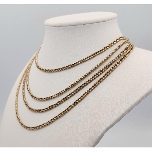 1604 - A Guard Chain Necklace. 144cm in length, 29.7g total weight.