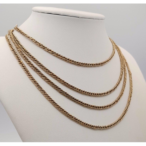 1604 - A Guard Chain Necklace. 144cm in length, 29.7g total weight.