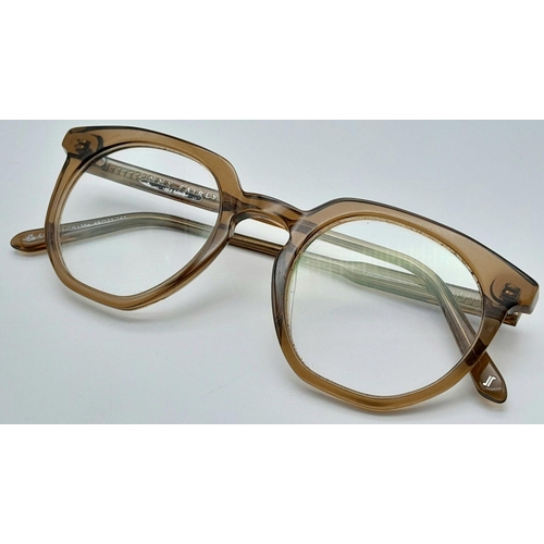 1647 - A Pair of Jimmy Early Designer Glasses with Clip-On Sunglasses Attachment.