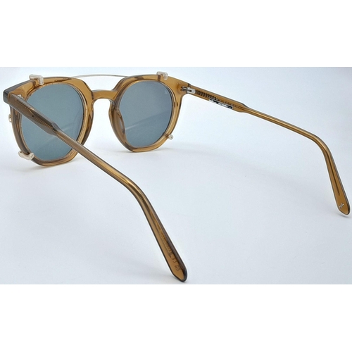 1647 - A Pair of Jimmy Early Designer Glasses with Clip-On Sunglasses Attachment.