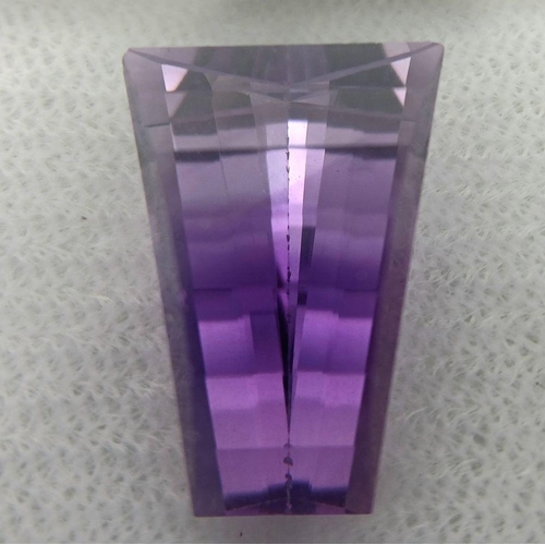 599 - A 9.39ct Bolivian Amethyst Gemstone - Tapered Baguette Shape. GFCO Certified Sealed in Box. Ref: ZK ... 