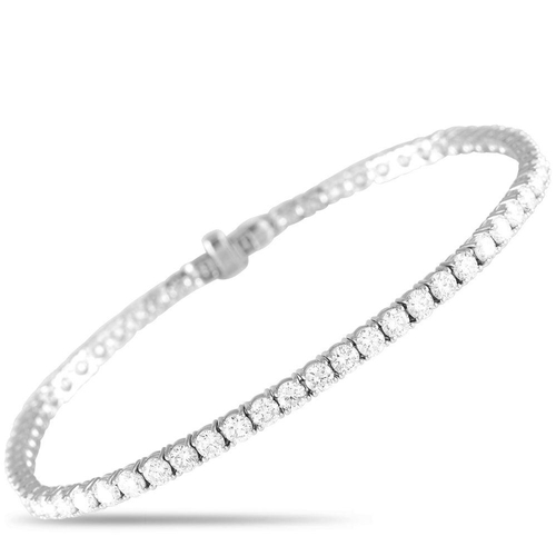 1234 - A 14K White Gold 5.01ct Lab-Grown Diamond Tennis Bracelet. It is 7.5 inches long and features sixty-... 