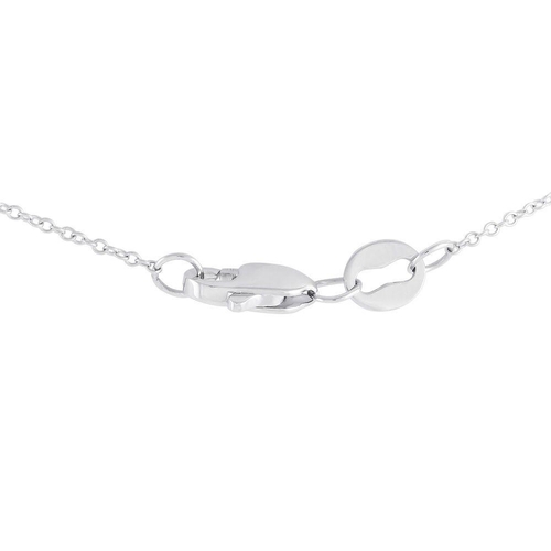 423 - A 14K White Gold 0.35ct Diamond Station Necklace. Suspended from a 16 chain, a series of sparkling d... 