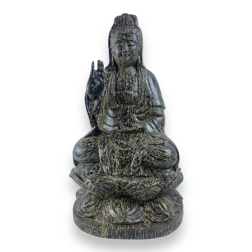 1537 - A rare vintage hand carved Agarwood seated Buddha statue.  
The natural agarwood fragrance is well k... 