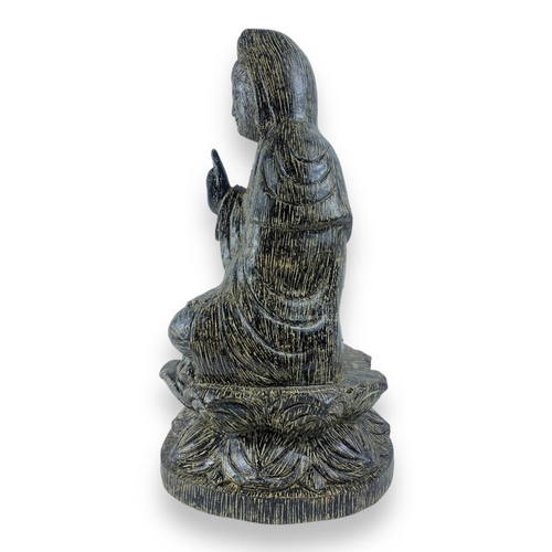 1537 - A rare vintage hand carved Agarwood seated Buddha statue.  
The natural agarwood fragrance is well k... 