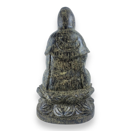 1537 - A rare vintage hand carved Agarwood seated Buddha statue.  
The natural agarwood fragrance is well k... 