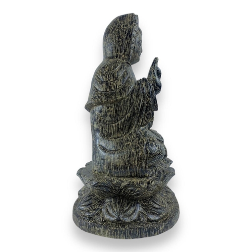 1537 - A rare vintage hand carved Agarwood seated Buddha statue.  
The natural agarwood fragrance is well k... 