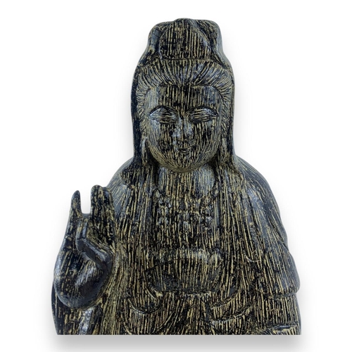 1537 - A rare vintage hand carved Agarwood seated Buddha statue.  
The natural agarwood fragrance is well k... 