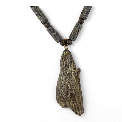 1170 - A rare vintage handmade Agarwood Pendant Necklace. The natural agarwood fragrance is well known for ... 