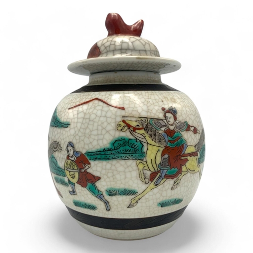 1390 - An antique Chinese Ming dynasty Chenghua Period ceramic Tea Caddy (1488-1505).  Classic crackle glaz... 