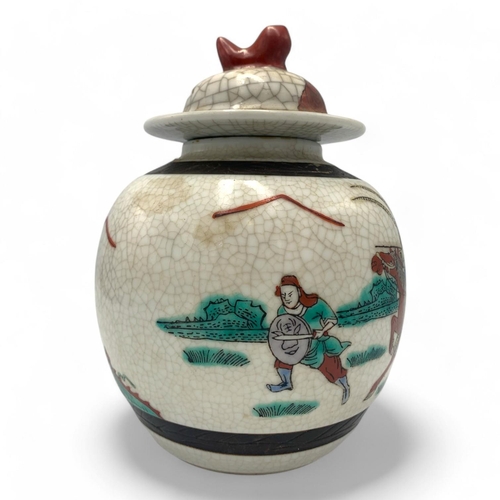 1390 - An antique Chinese Ming dynasty Chenghua Period ceramic Tea Caddy (1488-1505).  Classic crackle glaz... 