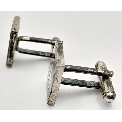 1036 - A Pair of Re-enactor German Waffen SS Cufflinks. Slight damage to one of the runes.