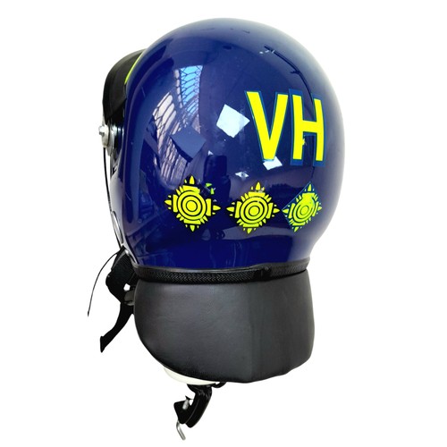 987 - A British Riot Police Captains Helmet. With visor, Nape Protector and Microphone.