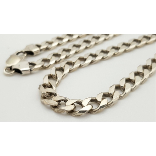 506 - A vintage Solid Silver 925 Curb Chain Necklace, 47.6 grams, 52.5 cm. In very good condition.