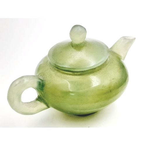 620 - A Small Vintage Chinese Jade Teapot. 7 x 5cm.