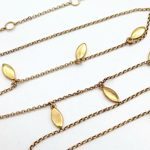 884 - A gilt silver necklace with delicate drop accents. approx 42.4cm in length , 3.4g total weight.