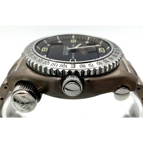 79 - A Breitling Emergency Watch. Originally designed for pilots and aircrews. Titanium bracelet and case... 