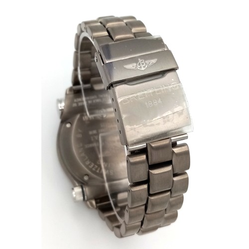 79 - A Breitling Emergency Watch. Originally designed for pilots and aircrews. Titanium bracelet and case... 