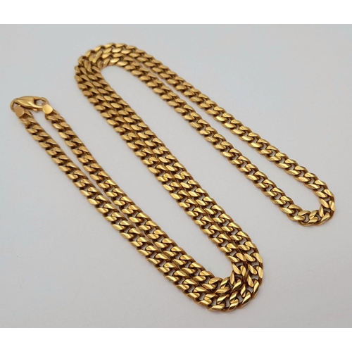 134 - An 18K Yellow Gold Curb Link Chain. 60cm. 51.9g weight.