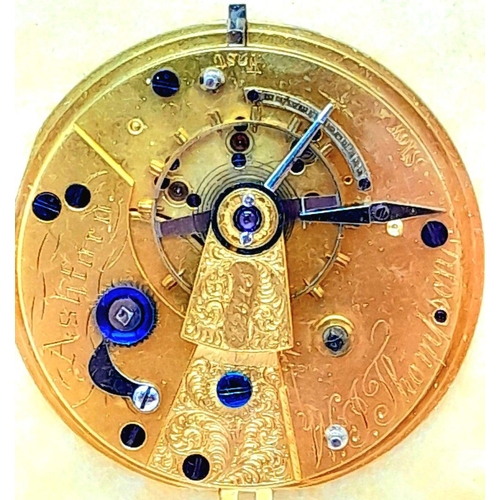 190 - A Wonderful and Unique Hand-Made Horology Art-Piece.  A Framed Victorian Fusee Chaindrive Pocket Wat... 