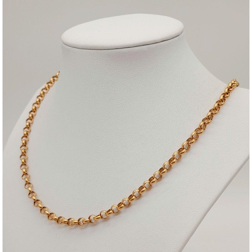 281 - A 9K Yellow Gold Belcher Chain. 48cm. 18.9g weight.