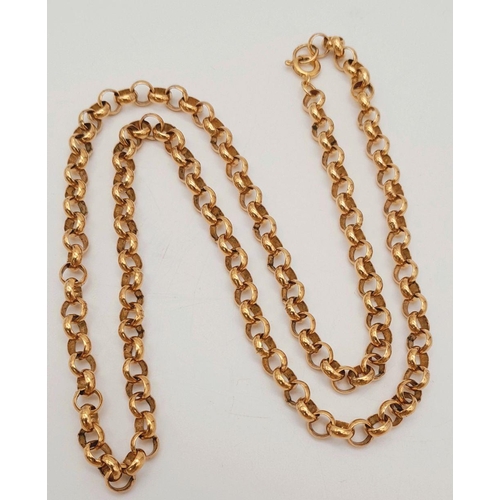 281 - A 9K Yellow Gold Belcher Chain. 48cm. 18.9g weight.