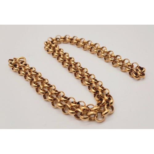 281 - A 9K Yellow Gold Belcher Chain. 48cm. 18.9g weight.