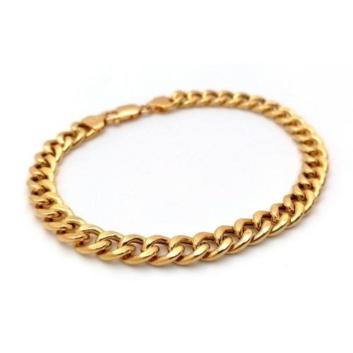 3 - An 18K Yellow Gold Curb Link Bracelet. In very good condition. 20cm length. 12.76g weight.