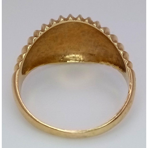 407 - A 14K Yellow Gold Ring in Decorative Shell Form. Size P. 3.95g weight.