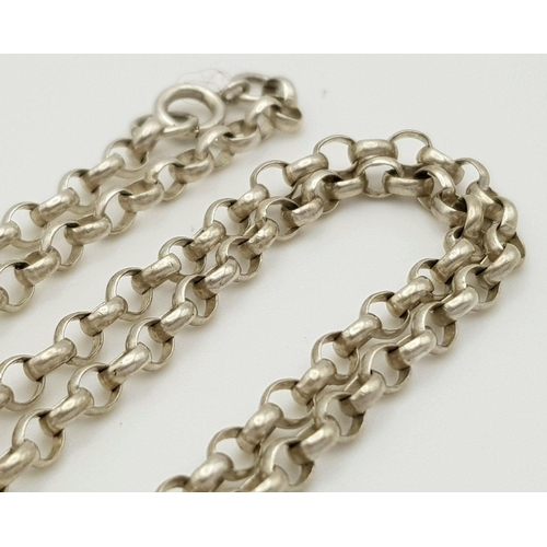 478 - A Solid Silver 925 Belcher Chain Necklace with an Ingot Pendant, 23 grams, 46.5cm.  In very good con... 