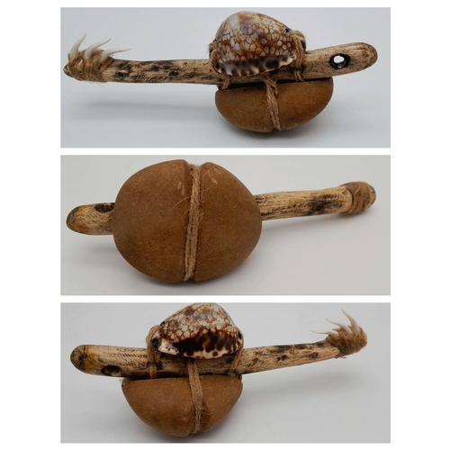 65 - A Māori group of artefacts of great anthropological interest: A vintage (or older) fishing lure with... 