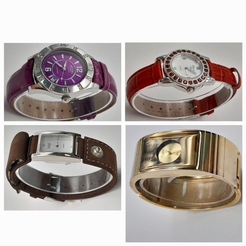 1358 - Four Different Style Quartz Ladies Watches - All in good condition and working order.