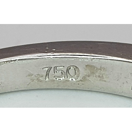 222 - AN 18K WHITE GOLD DIAMOND HALF ETERNITY RING. 0.20CT. 2.3G IN WEIGHT. SIZE Q AND 1/2. Ref: SC 6099