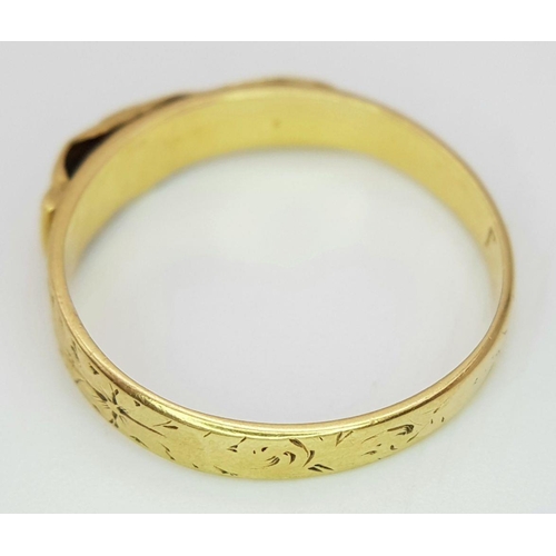 243 - AN 18K YELLOW GOLD ANTIQUE BUCKLE RING. 1.9G IN WEIGHT. SIZE L. HALLMARKED LONDON 1862. Ref: SC 6105